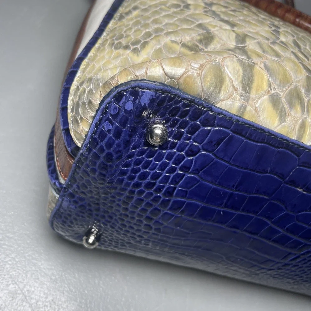 BRAHMIN‎ DUXBURY SATCHEL BAG SNAKESKIN EMBOSSED LEATHER